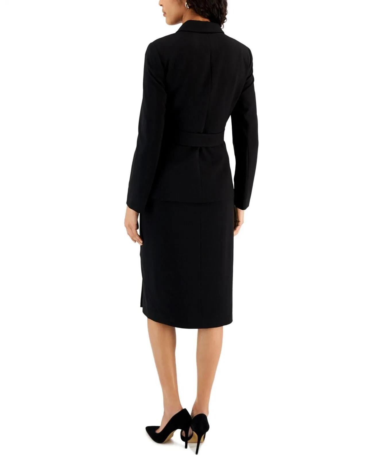 Tahari Asl Womens Belted Wrap Skirt Suit NAM905-TH