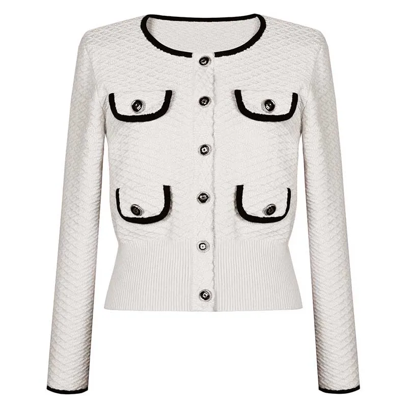 Tailored Button-Up Cardigan Jacket   Wide-Leg Pantsuits Two Pieces Formal Suit