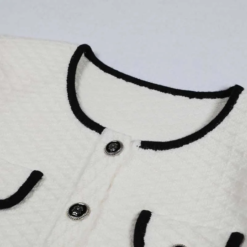 Tailored Button-Up Cardigan Jacket   Wide-Leg Pantsuits Two Pieces Formal Suit