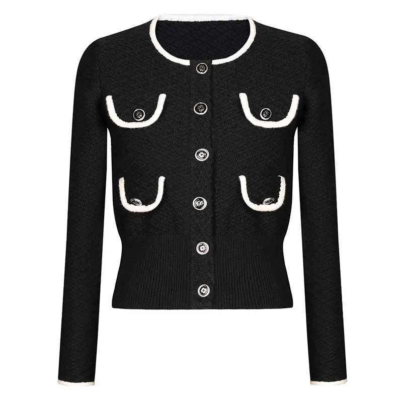 Tailored Button-Up Cardigan Jacket   Wide-Leg Pantsuits Two Pieces Formal Suit