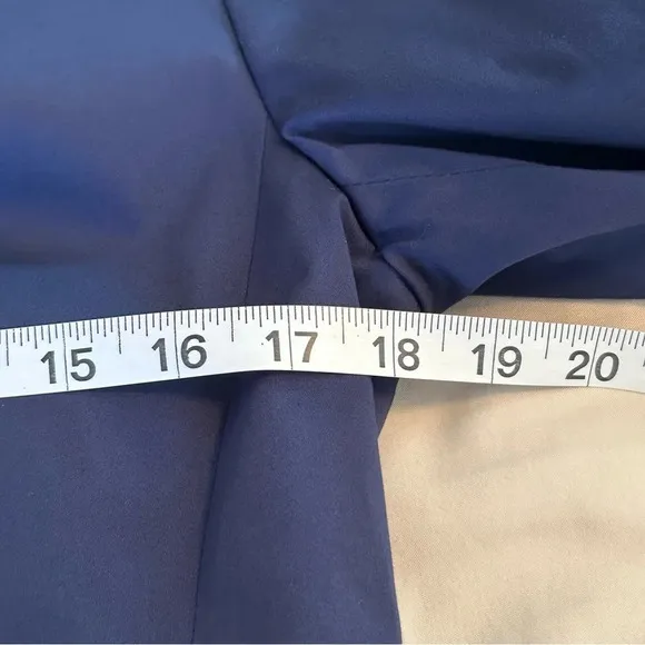 Talbots Women 10 Petite Navy Single Breasted Blazer Jacket Cotton Blend Stretch