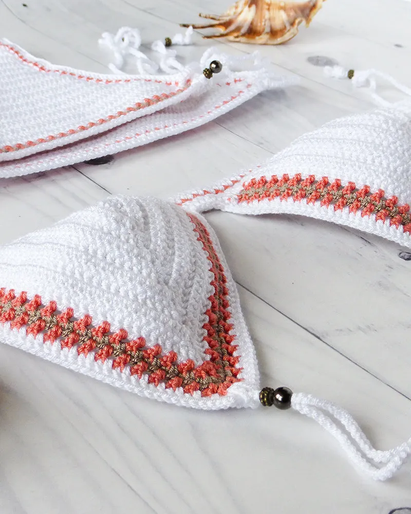 Tamarillo Two Piece Crochet Bikini With Beads