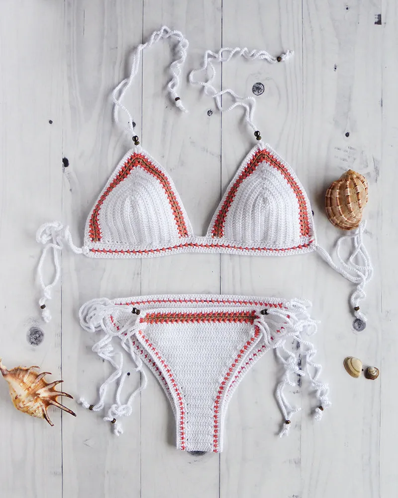 Tamarillo Two Piece Crochet Bikini With Beads