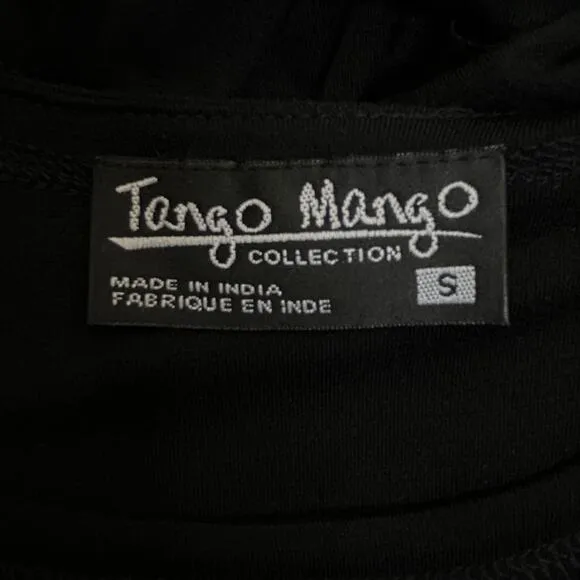 Tango Mango Jersey Knit Ruffled Dress Size S Black NWT