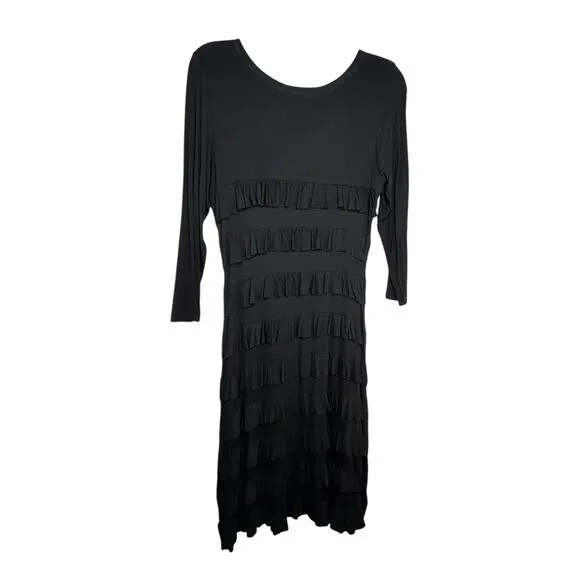 Tango Mango Jersey Knit Ruffled Dress Size S Black NWT