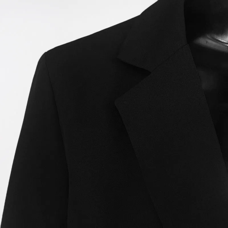 Temperament Tumbling Collar Suit Jacket Shorts Solid Color Two-piece Women's Clothing