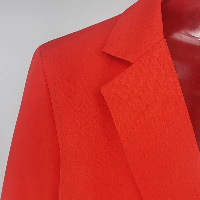 Temperament Tumbling Collar Suit Jacket Shorts Solid Color Two-piece Women's Clothing
