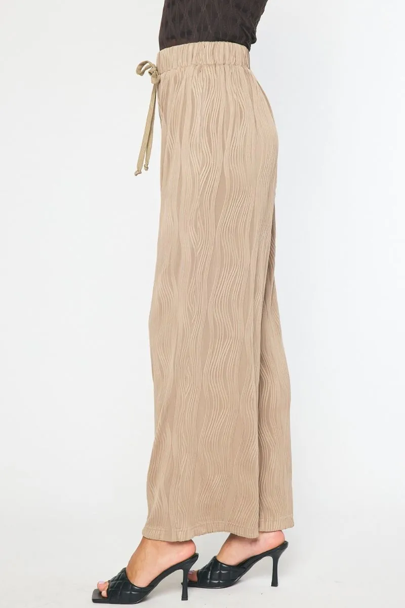 Textured Wide Leg Pant {Mocha}