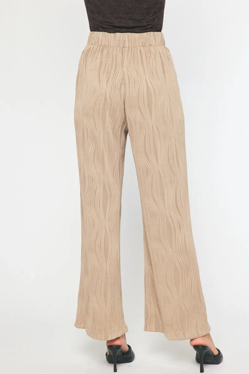 Textured Wide Leg Pant {Mocha}