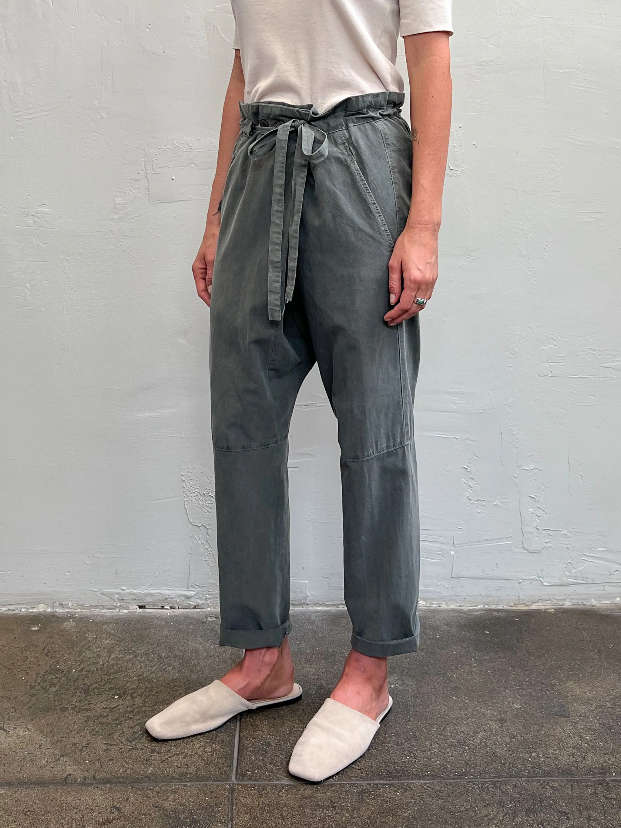 Thai Pant in Paperweight Cotton - Charcoal
