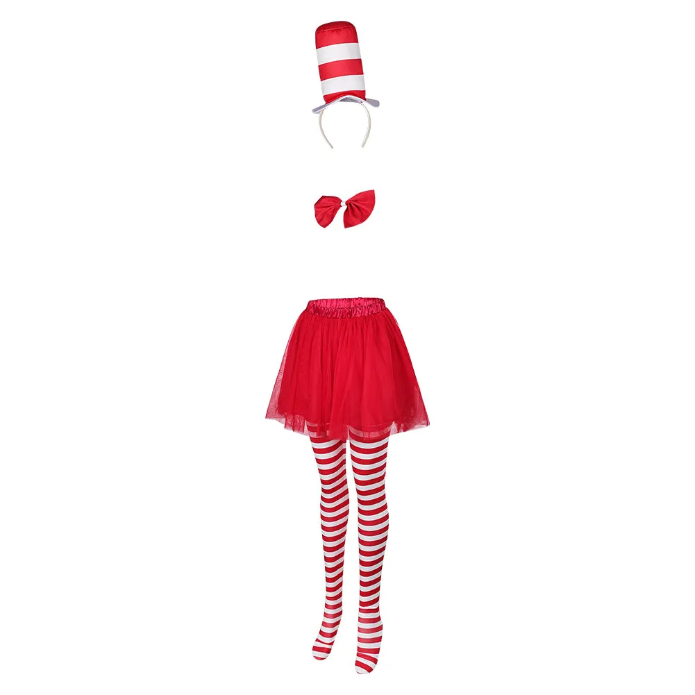 The Cat In The Hat Original kids Children Cosplay Costume Outfits Halloween Carnival Suit
