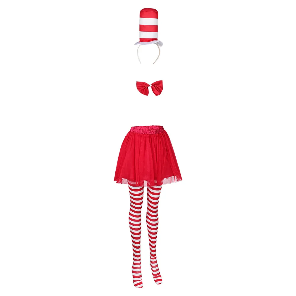 The Cat In The Hat Original kids Children Cosplay Costume Outfits Halloween Carnival Suit