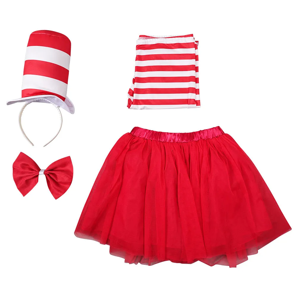 The Cat In The Hat Original kids Children Cosplay Costume Outfits Halloween Carnival Suit