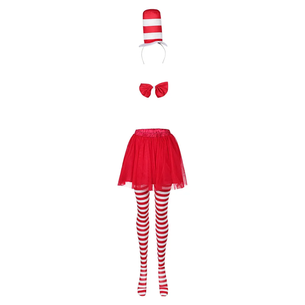 The Cat In The Hat Original kids Children Cosplay Costume Outfits Halloween Carnival Suit