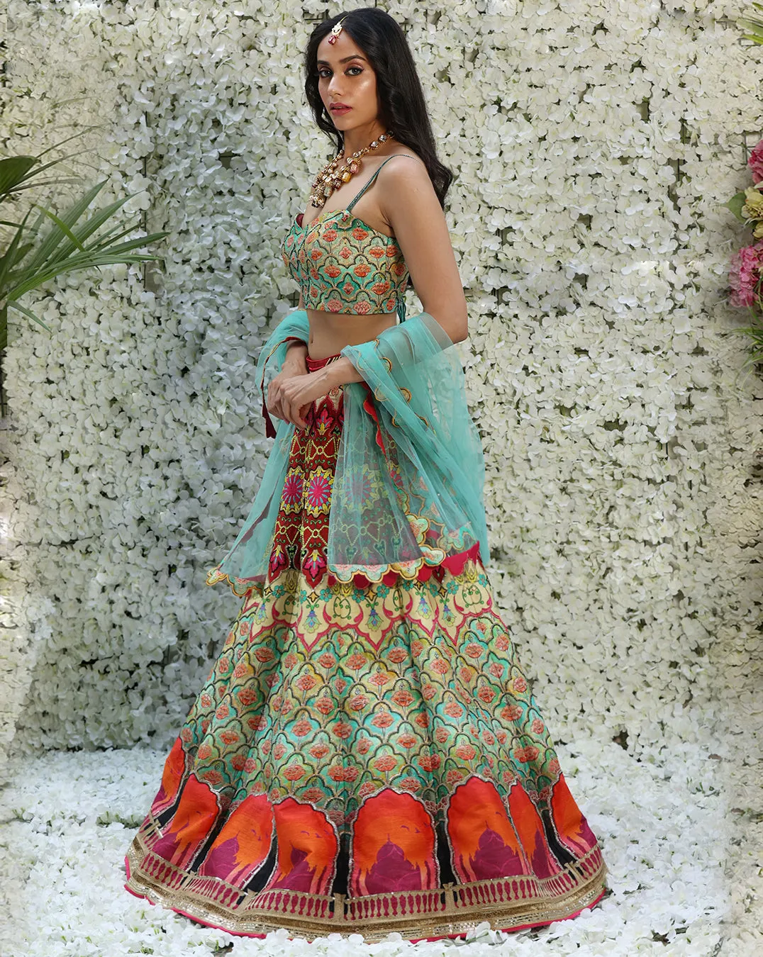 The Sunset Taj Lehenga