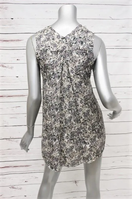 Theyskens' Theory Tank Top Tirty Floral Print Silk Size Petite High-Low Blouse
