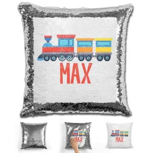 Train Personalized Magic Sequin Pillow