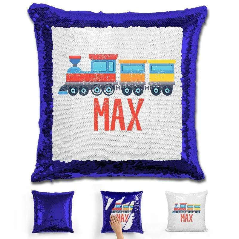 Train Personalized Magic Sequin Pillow