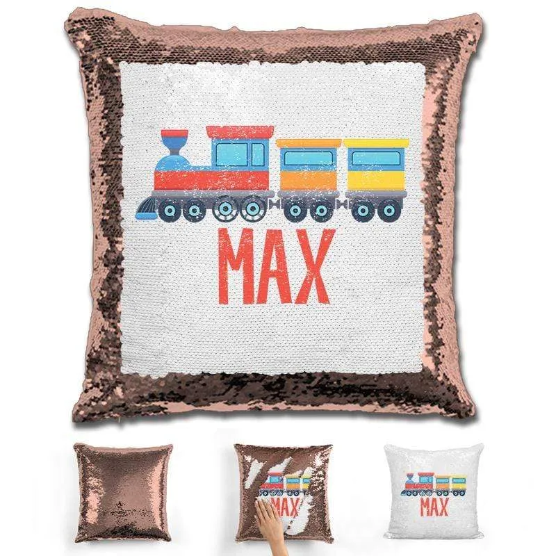 Train Personalized Magic Sequin Pillow