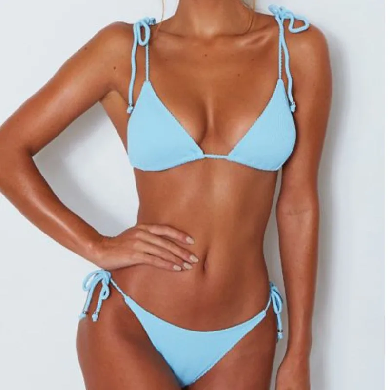 Triangle bikini micro two-piece suit String swimsuit