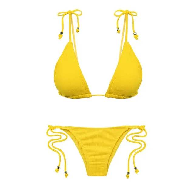 Triangle bikini micro two-piece suit String swimsuit