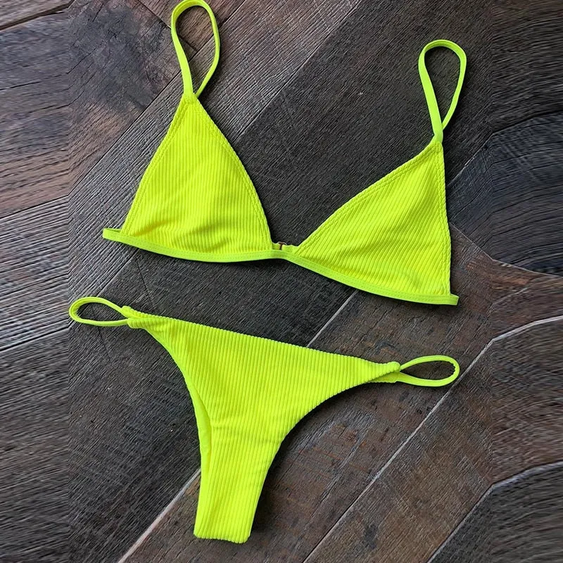 Triangle bikini micro two-piece suit String swimsuit