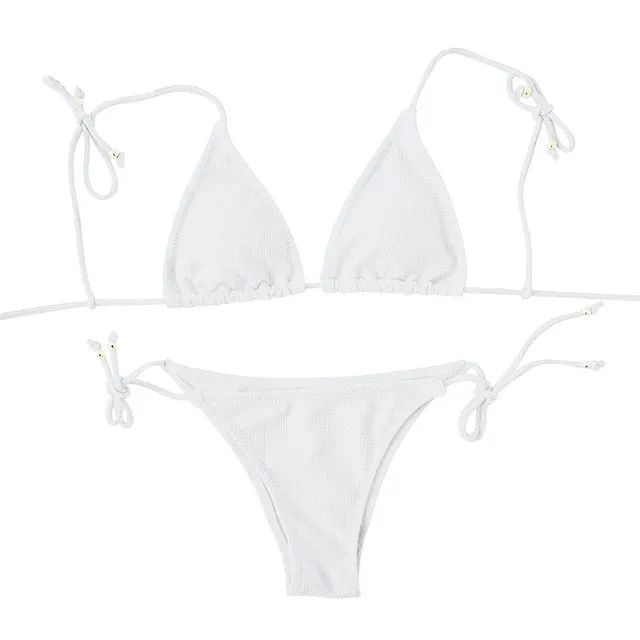 Triangle bikini micro two-piece suit String swimsuit