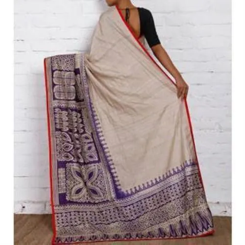 Tussar & Purple Silk Saree