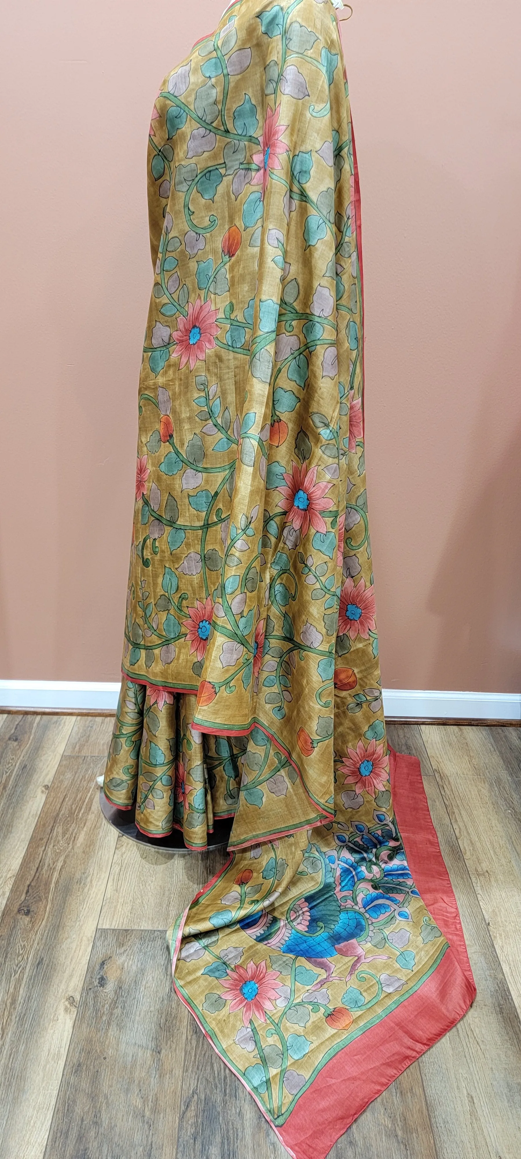 Tussar Kalamkari saree w/ Blouse