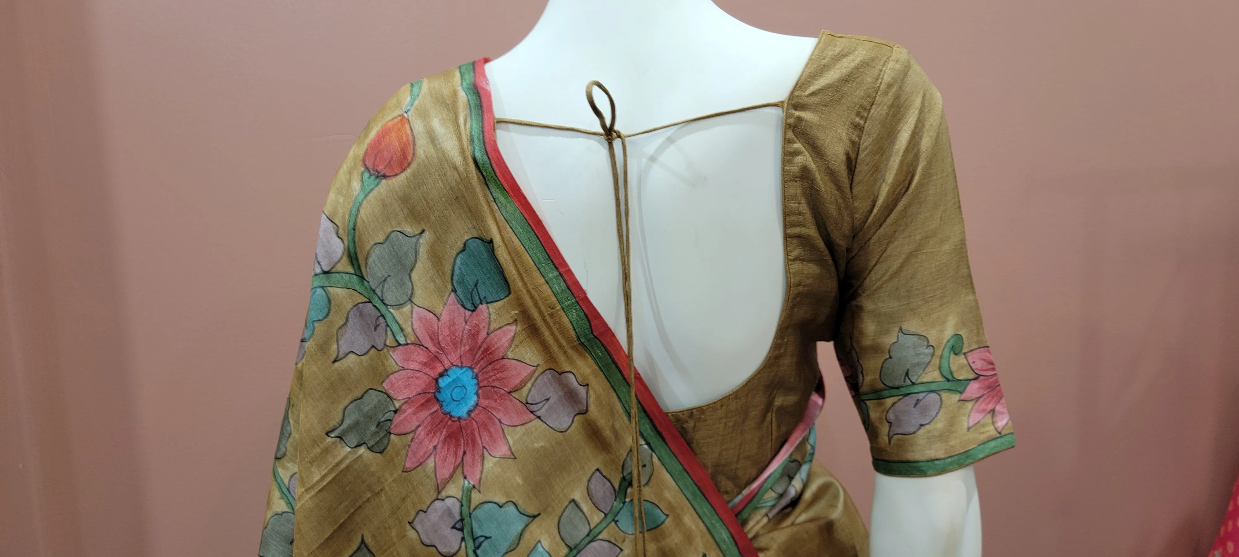Tussar Kalamkari saree w/ Blouse
