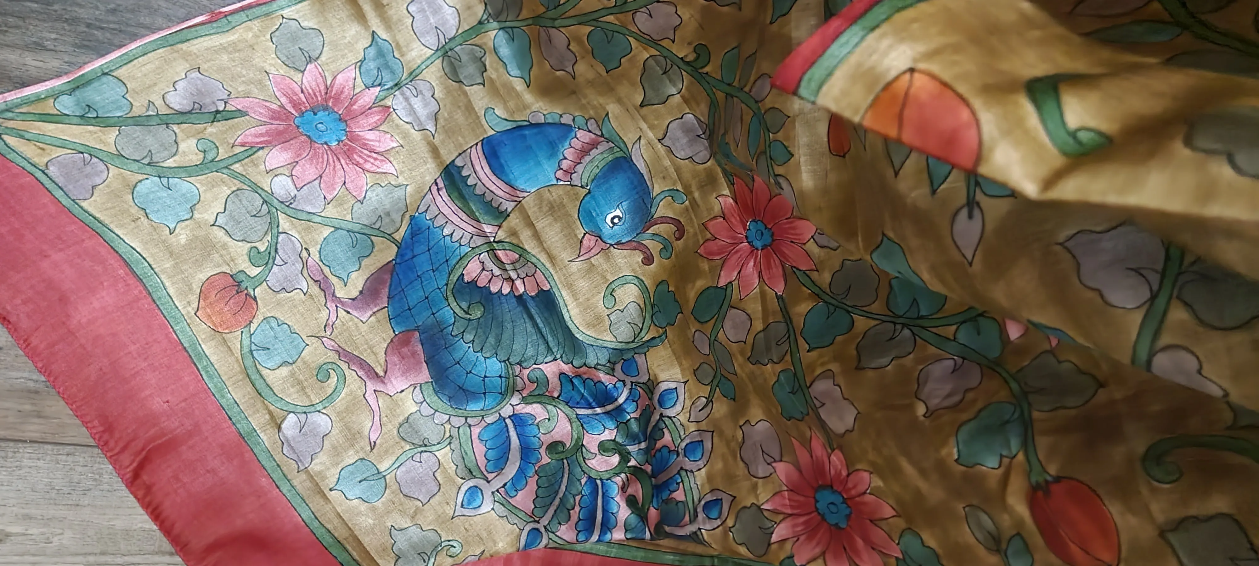 Tussar Kalamkari saree w/ Blouse