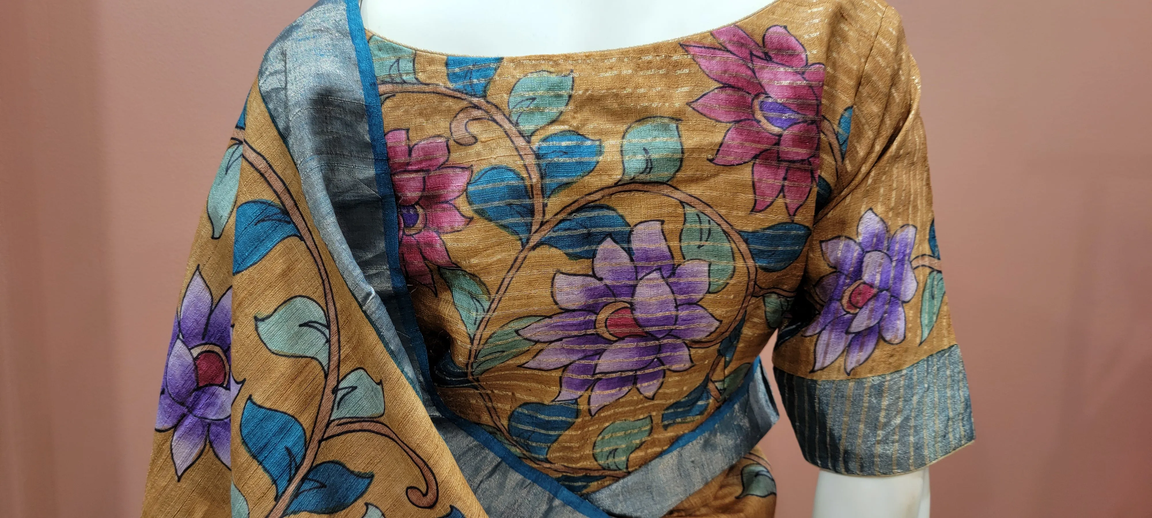 Tussar Kalamkari Saree w/ Blouse