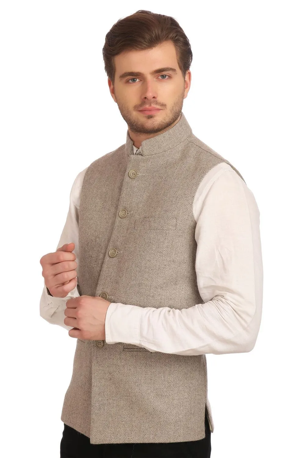 Tweed Grey Modi Nehru Jacket