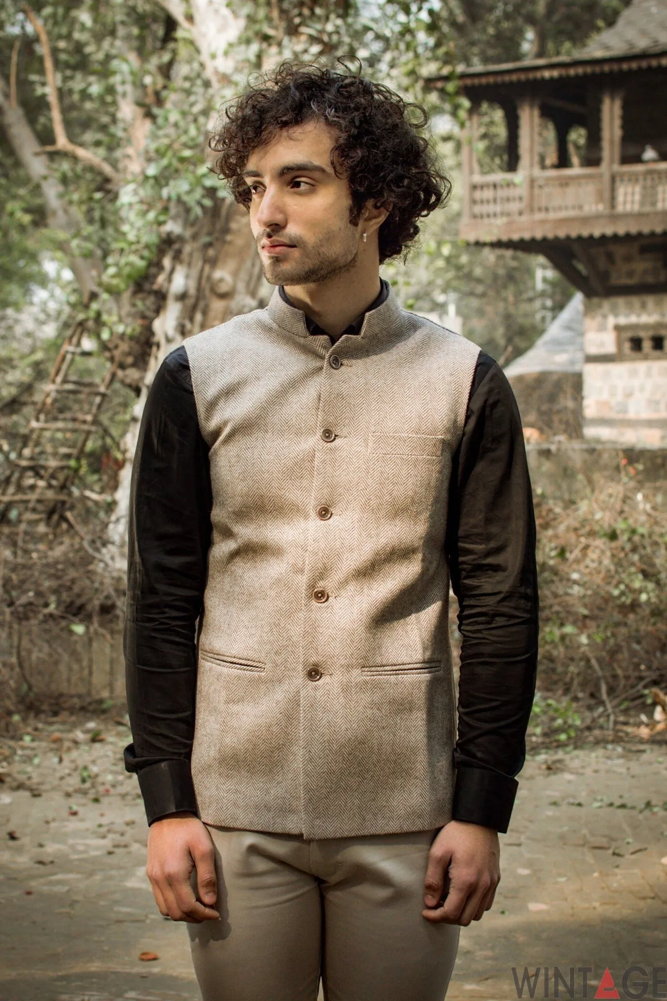 Tweed Grey Modi Nehru Jacket