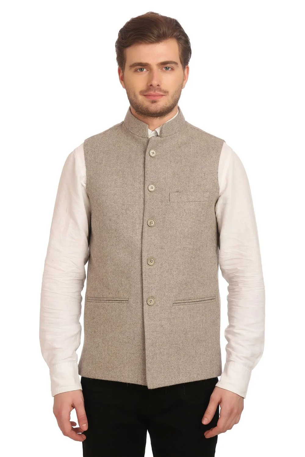 Tweed Grey Modi Nehru Jacket