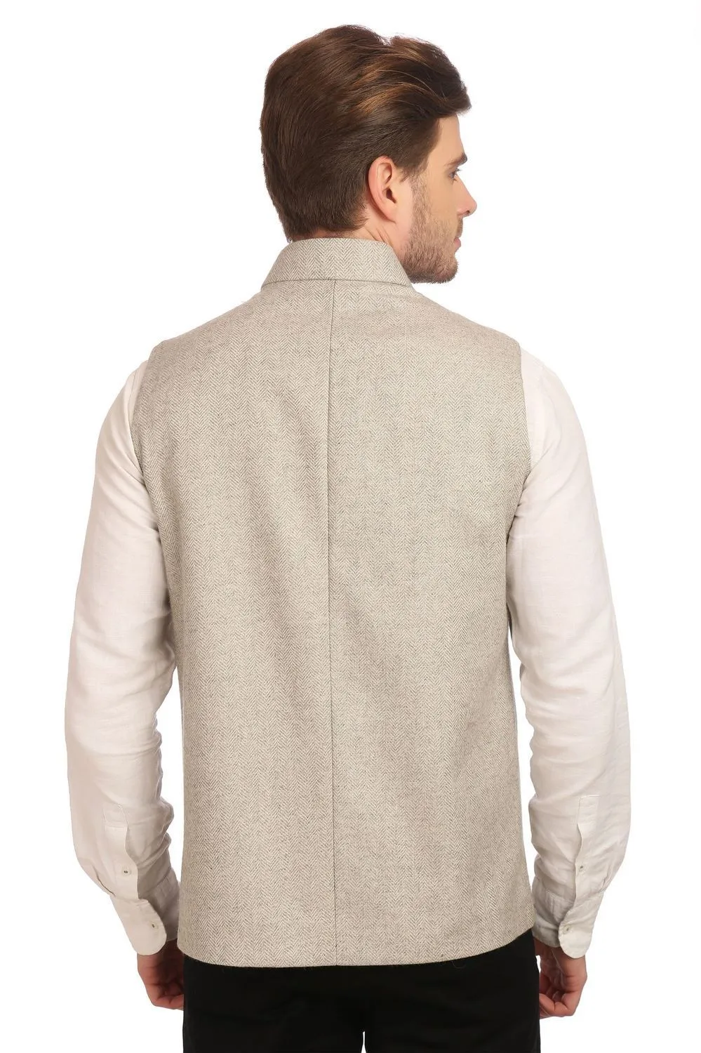 Tweed Silver Modi Nehru Jacket