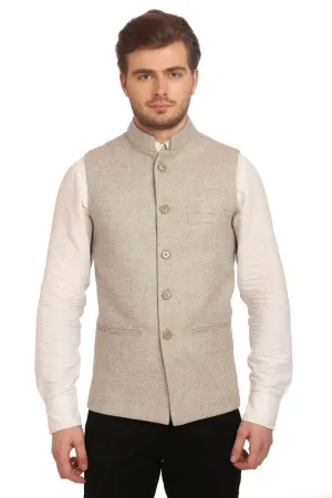 Tweed Silver Modi Nehru Jacket
