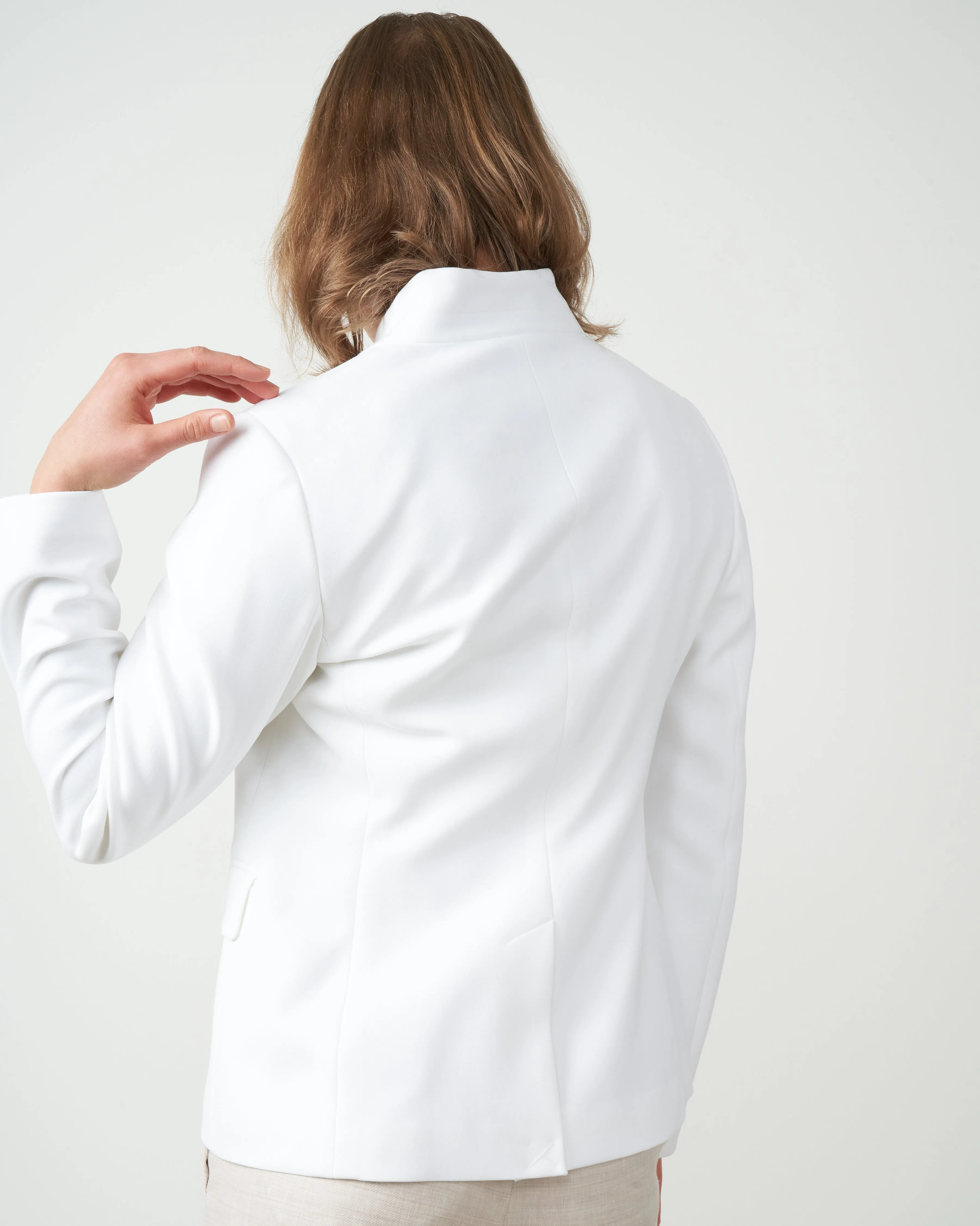 two button double cloth jacket - white