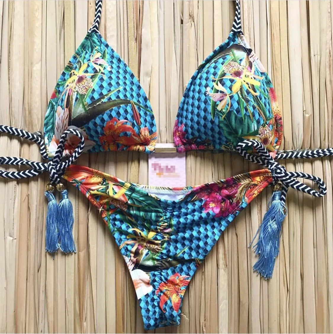 Two Piece Swimwear Retro Print Bathing Suit