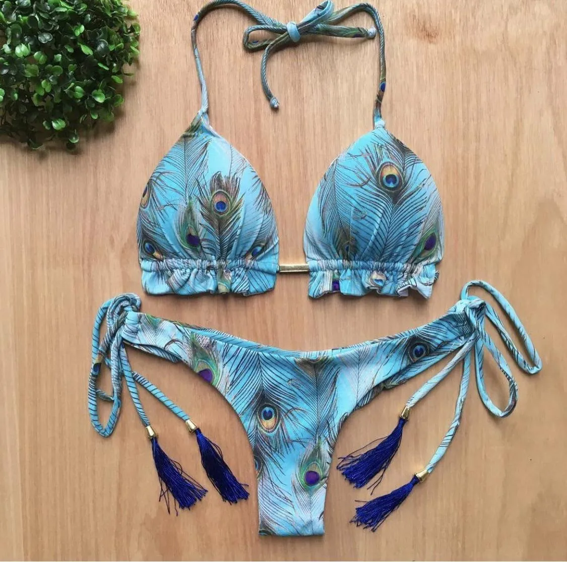 Two Piece Swimwear Retro Print Bathing Suit