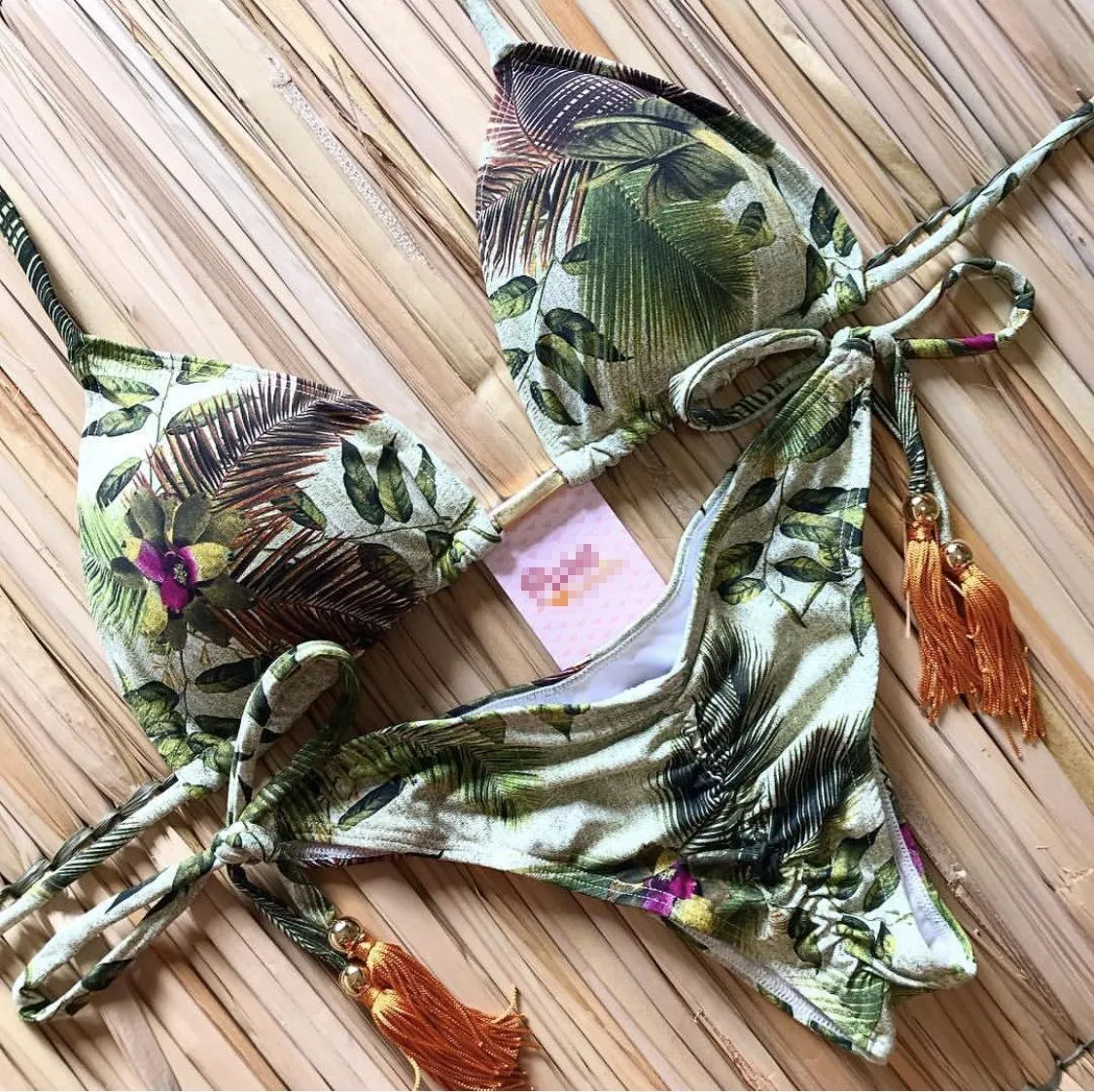 Two Piece Swimwear Retro Print Bathing Suit
