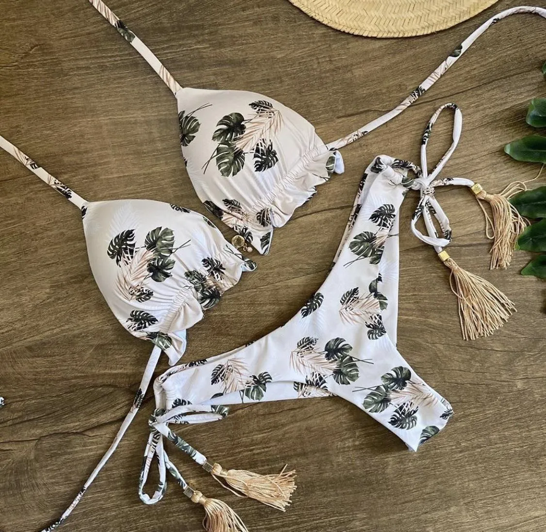 Two Piece Swimwear Retro Print Bathing Suit