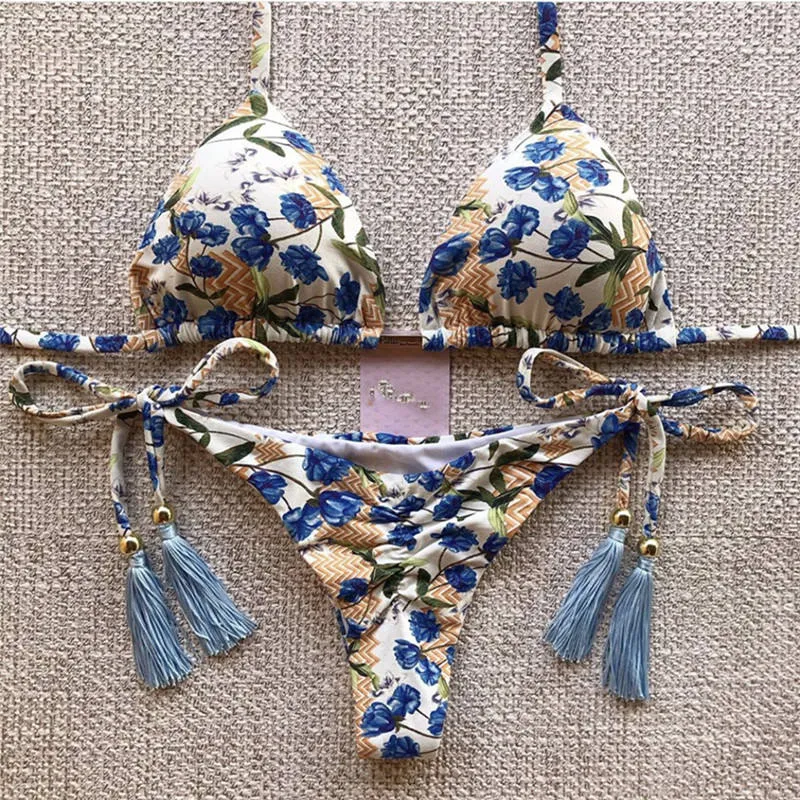 Two Piece Swimwear Retro Print Bathing Suit