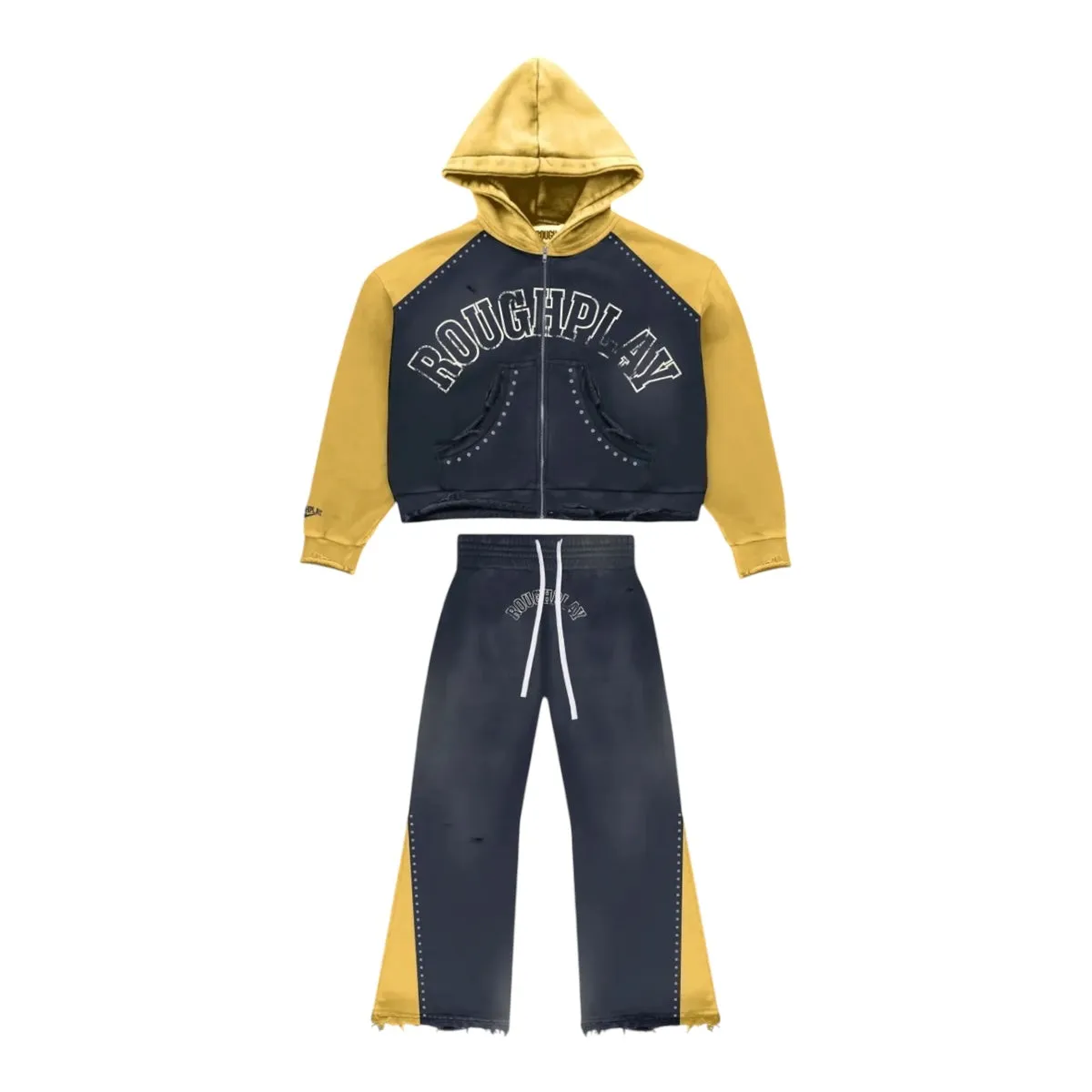 Two Tone Sweatsuit - Navy & Gold