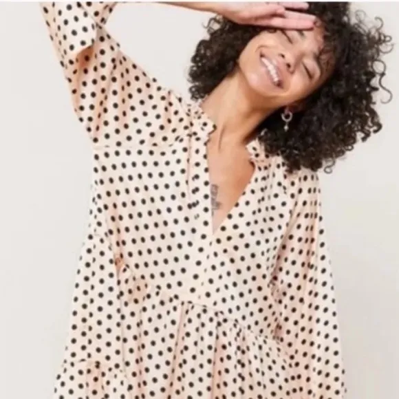 Urban Outfitters Polka Dot Silky Shift Dress NWT Sz Large