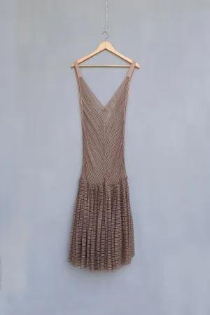Urvashi Kaur   I   Hakodate DRESS SCALE DRESS linen noil nude TESSELLATE- 35