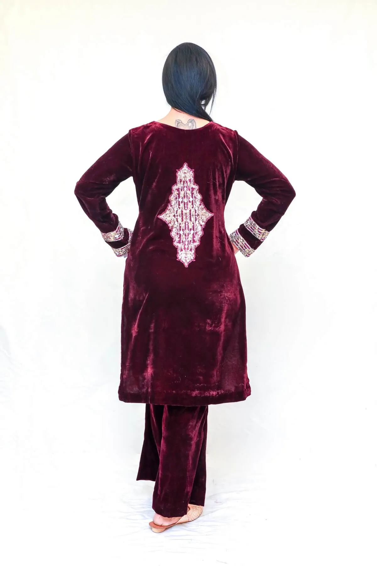 Velvet Embroidery Shalwar Kameez Suit
