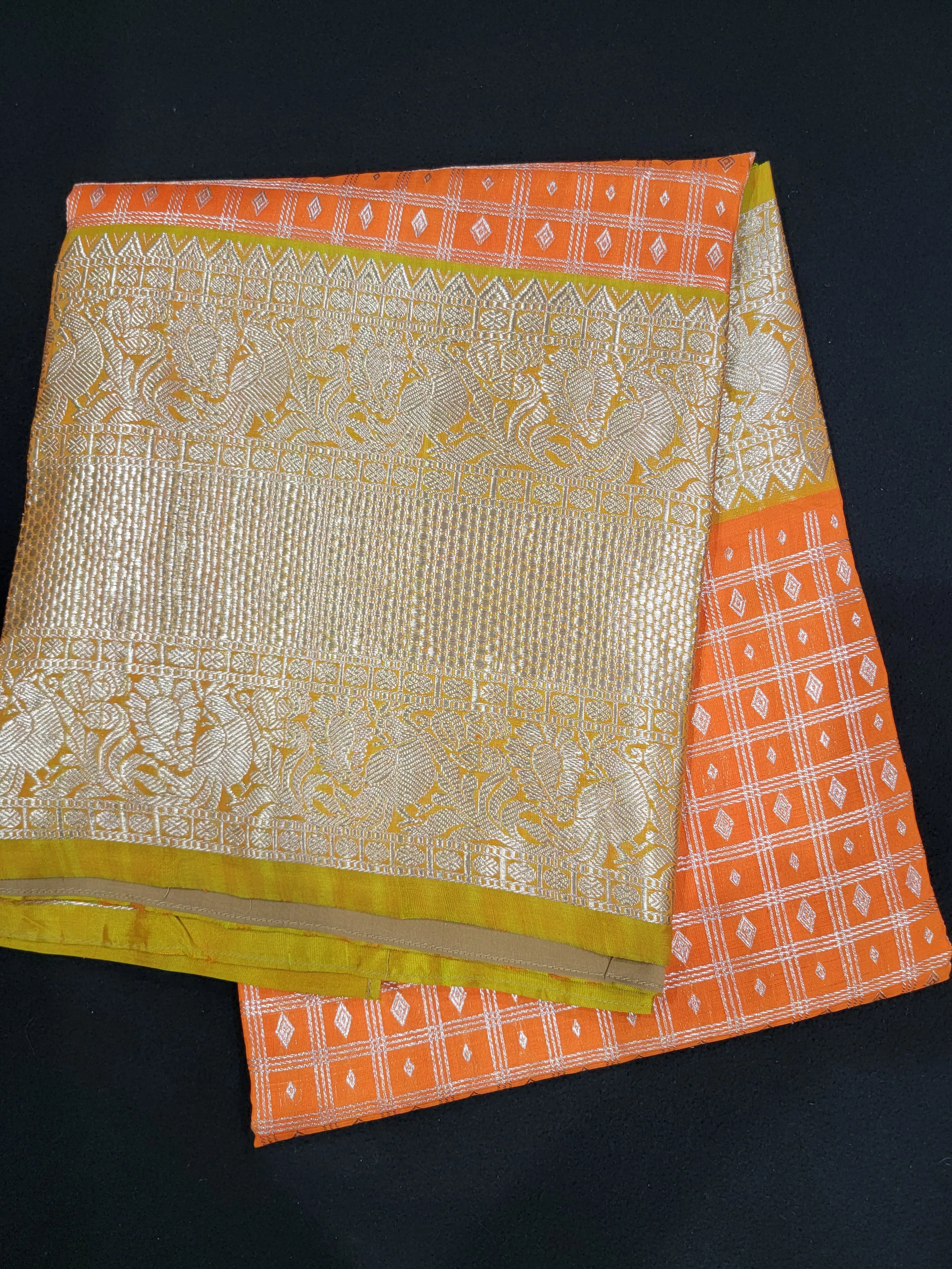 Venkatagiri Silk Saree w/ Hand worked Blouse