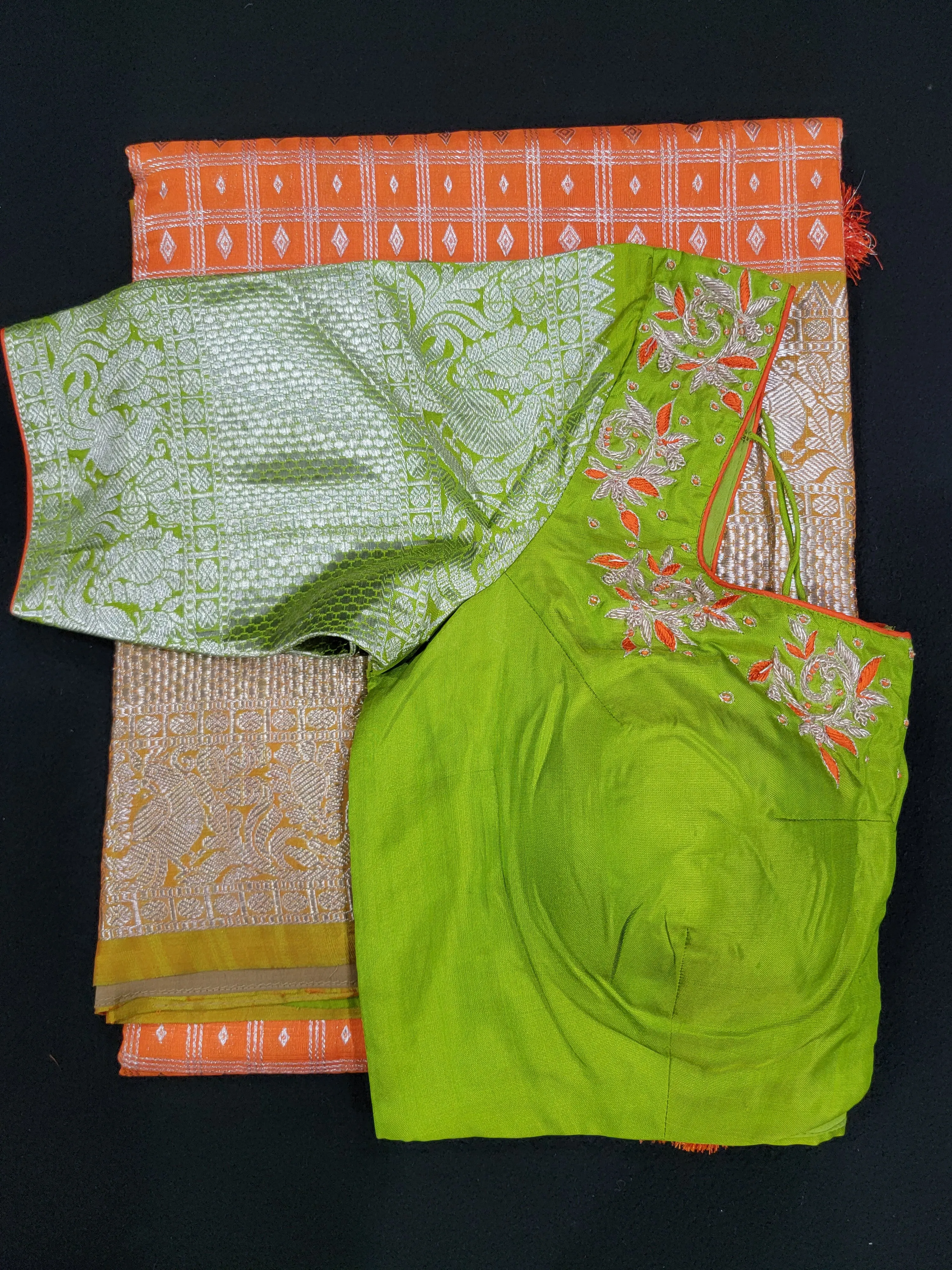Venkatagiri Silk Saree w/ Hand worked Blouse