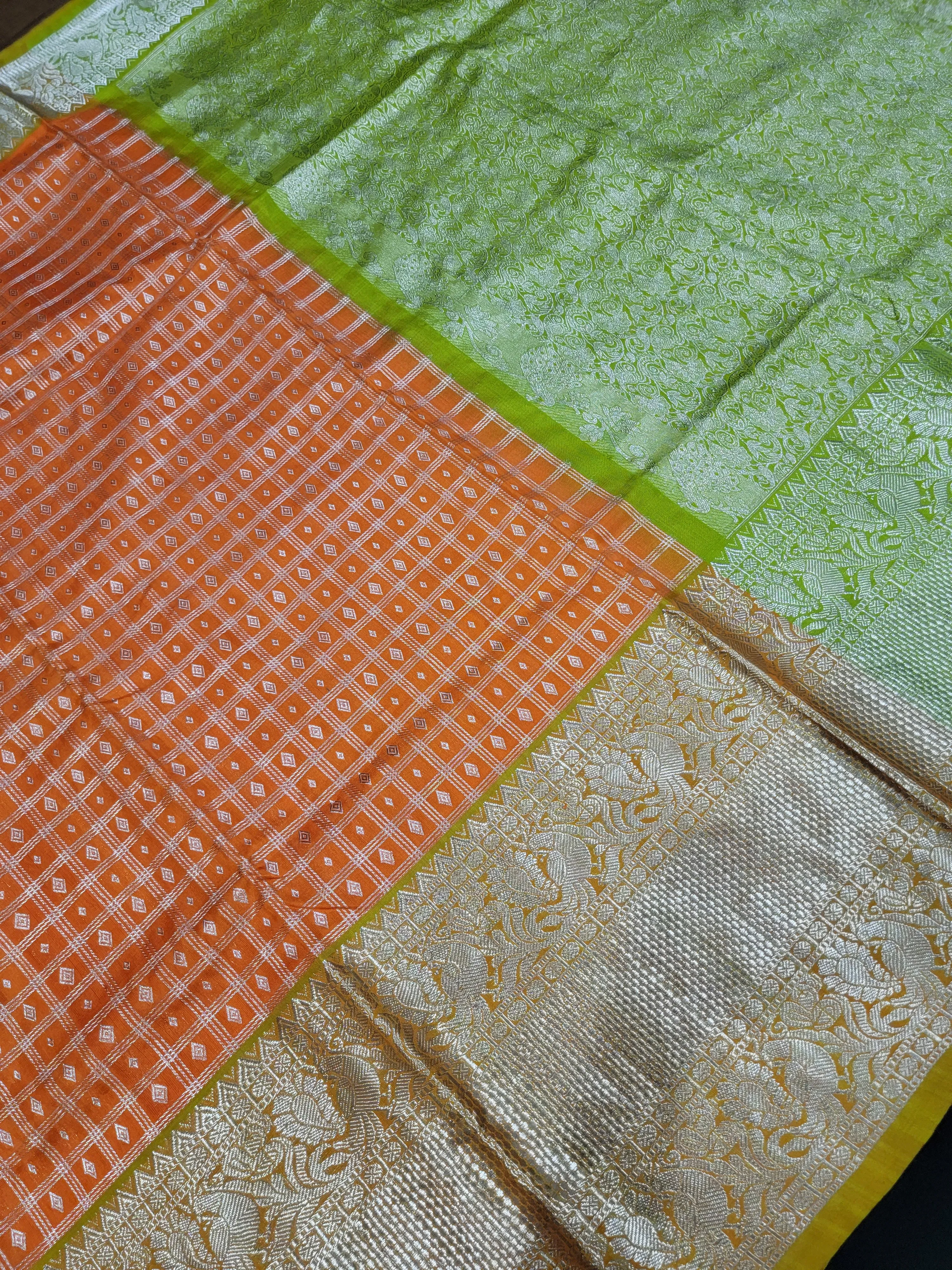 Venkatagiri Silk Saree w/ Hand worked Blouse